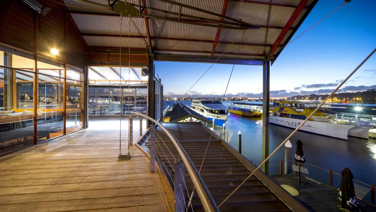 Function venue balcony overlooking the Swan River Perth