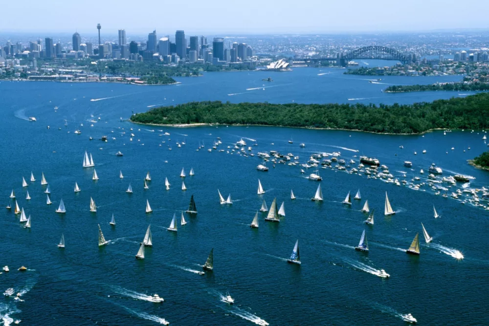 Sydney to Hobart aerial on Boxing Day - Credit Tourism Australia