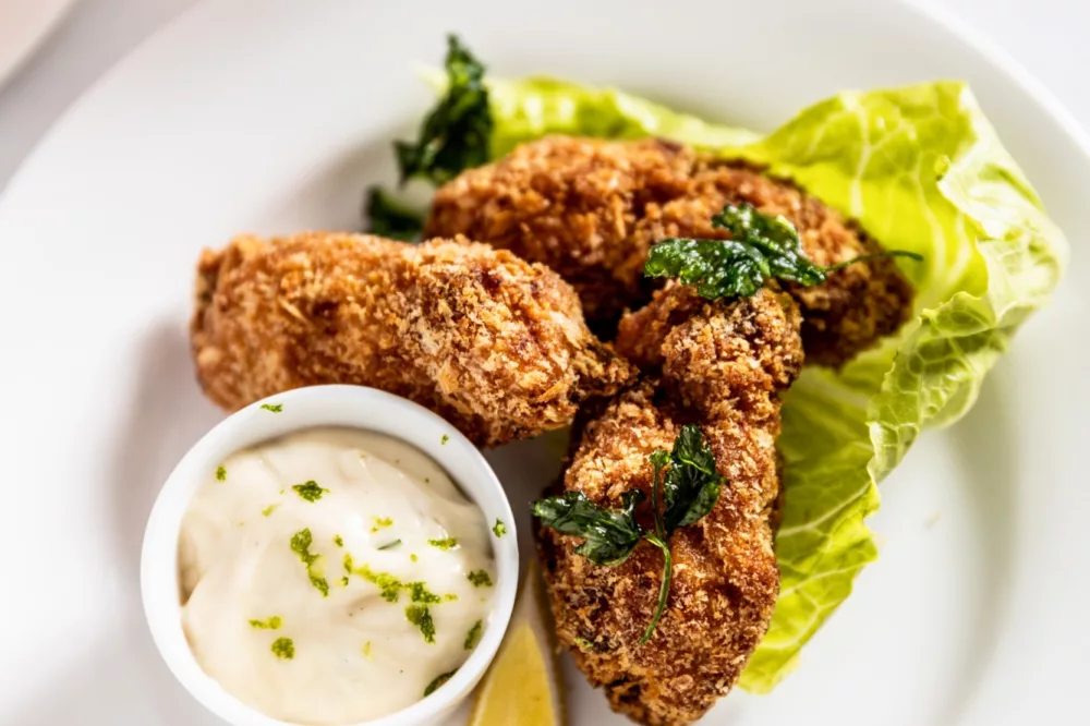 Chicken karage fried bar tapas menu casual food plate