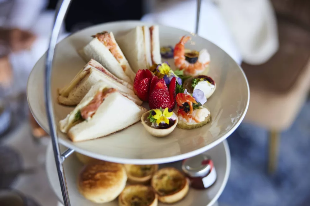 High Tea at Sea tiered platter food