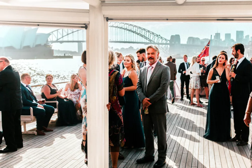 Special Occasion charter wedding event onboard Captain Cook 3 boat during the day fleet