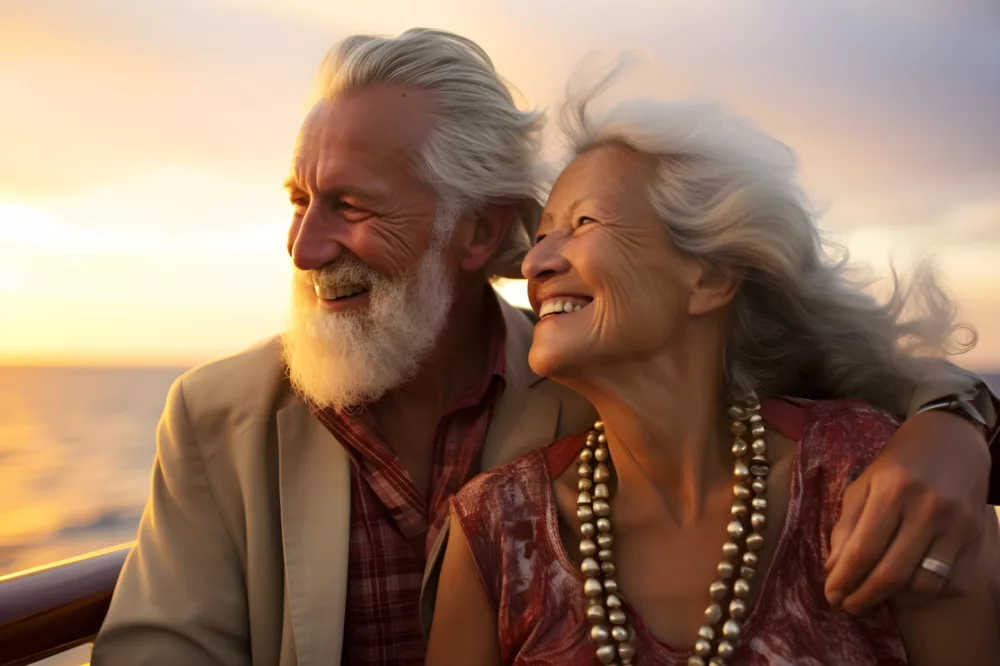 Couple, deck, sunset, BB, ST