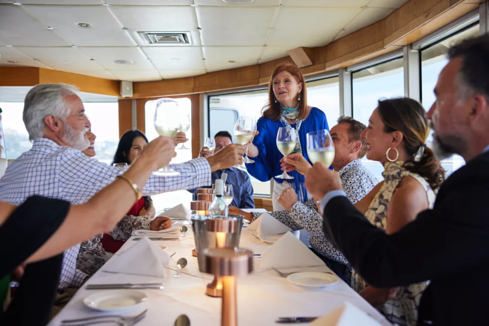 Corporate Lunch Dining Group Toast Cheers