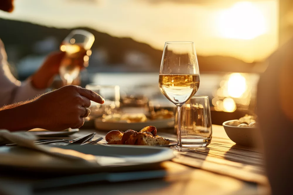 Dinner wine sunset 8841 ST