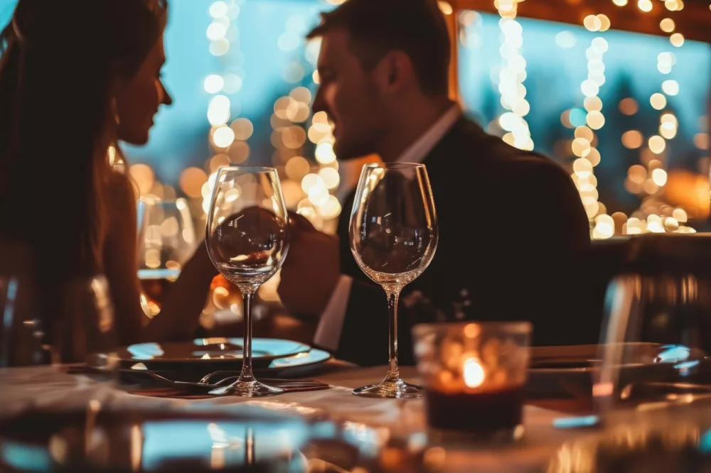 Couple dining, romance, wine 5546 ST