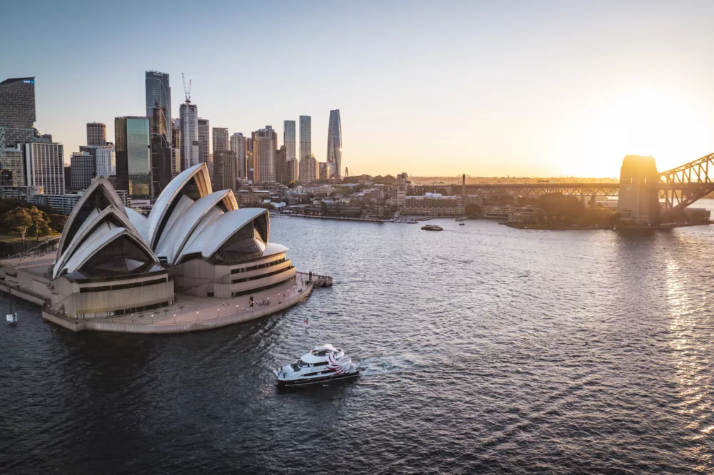 JBCS Sydney Harbour Sunset Cruises drone Sydney Opera House 1