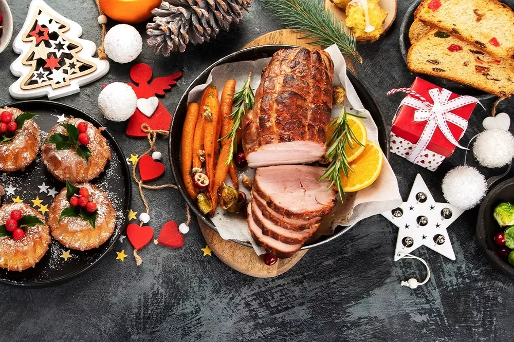 Christmas dinner banner tablet