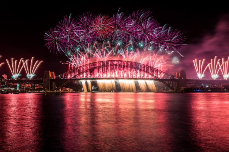 NYE New Years Eve Midnight Fireworks - Credit Henry Li