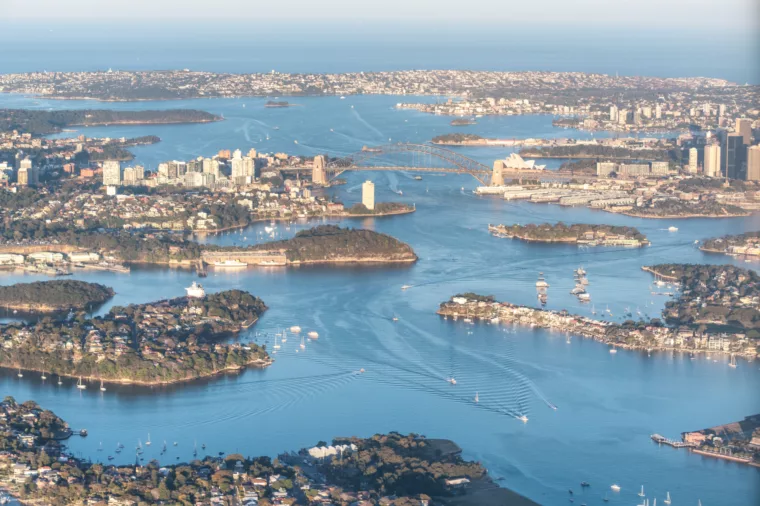 Sydney Harbour aerial image - stock