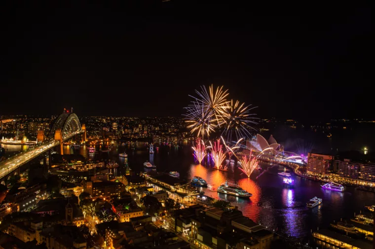 Australia Day Live during the night fireworks with vessels parade non-ccc dnsw