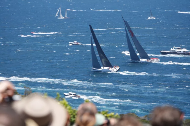 Boxing Day Sydney to Hobart sailing yacht race outside the heads non-ccc stock