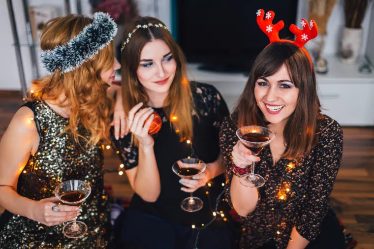 Christmas Girls with Cocktails