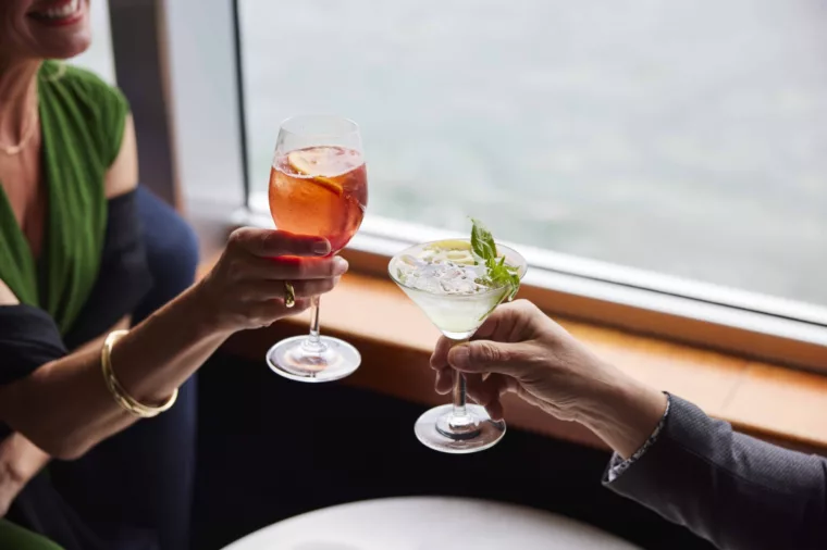 Cocktail Harbour Bar lunch drinks onboard daytime cruises, cheers