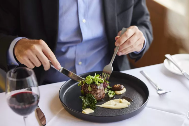 Gentleman enjoying premium beef - BB