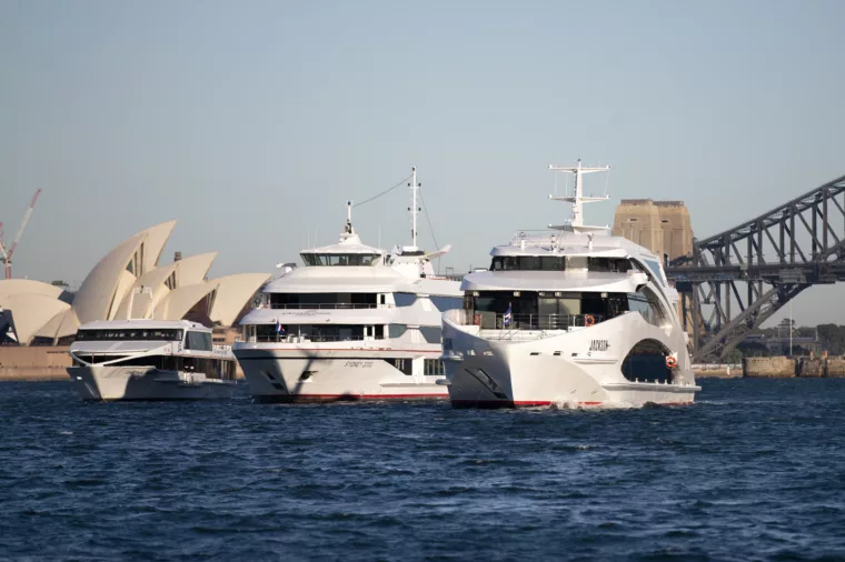 Cruise and charter boat fleet, S2 Sydney 2000, CC3 Capain Cook 3, JX The Jackson
