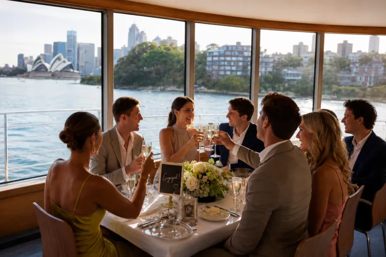 Engagement celebration by the water