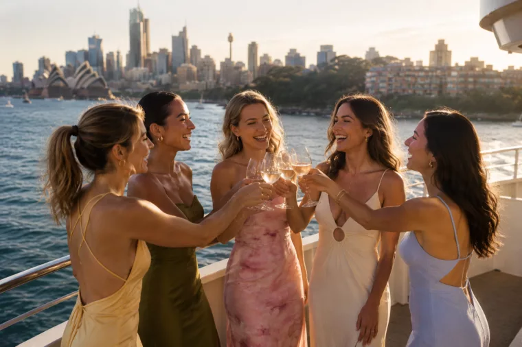 Golden hour celebration on the yacht