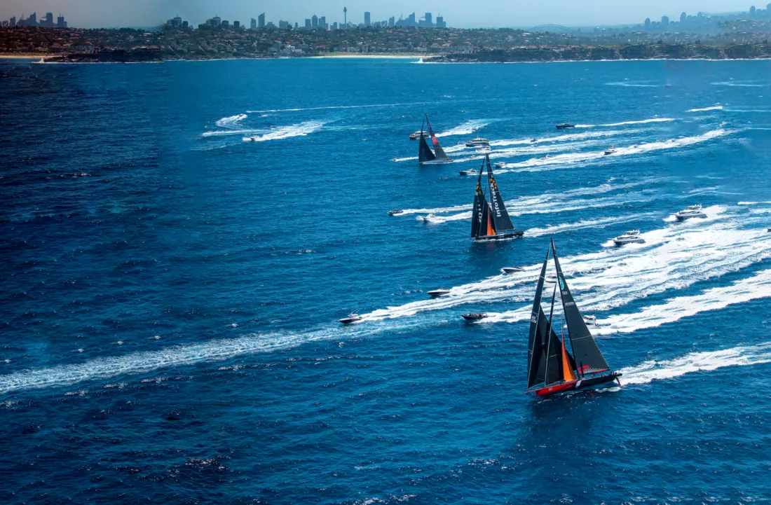 Boxing Day sailing boats racing towards the heads