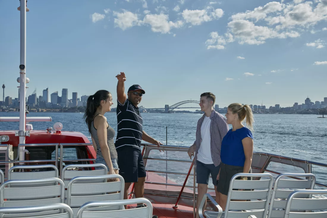 Rocket ferry commuter guests sightseeing with crew