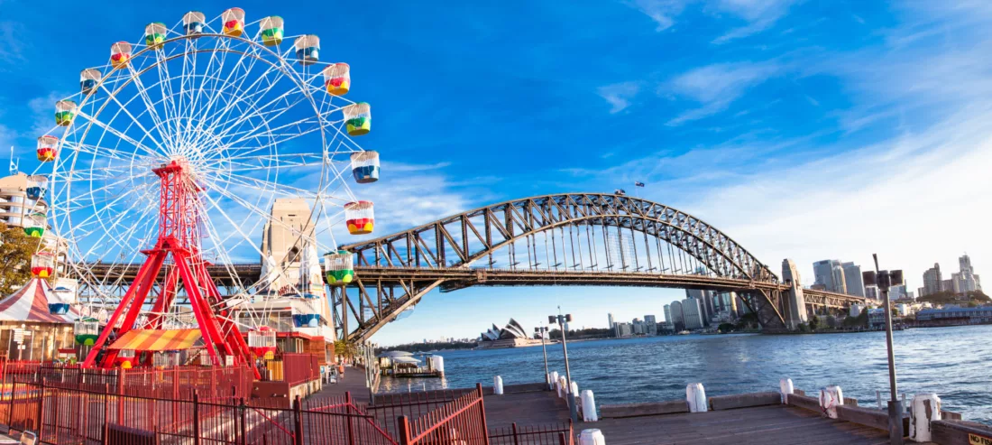 Luna Park Ferris Wheel and Harbour Bridge Daytime