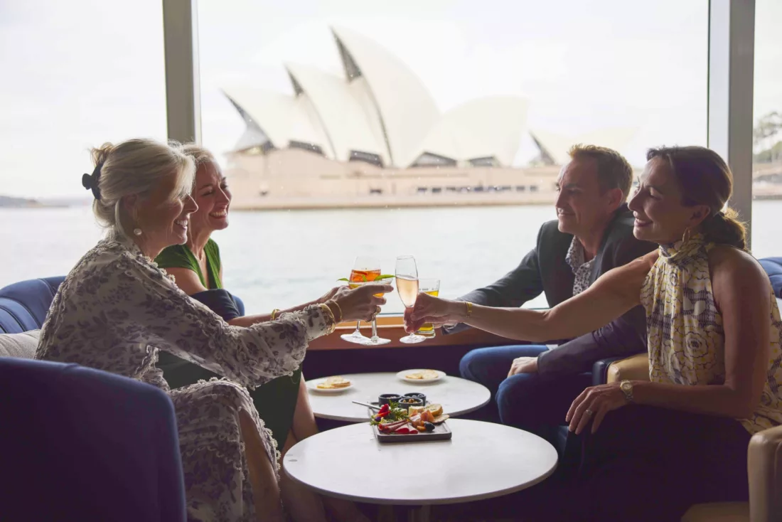 Group enjoing Sightseeing and Cocktails on Ocean Deck  - BB