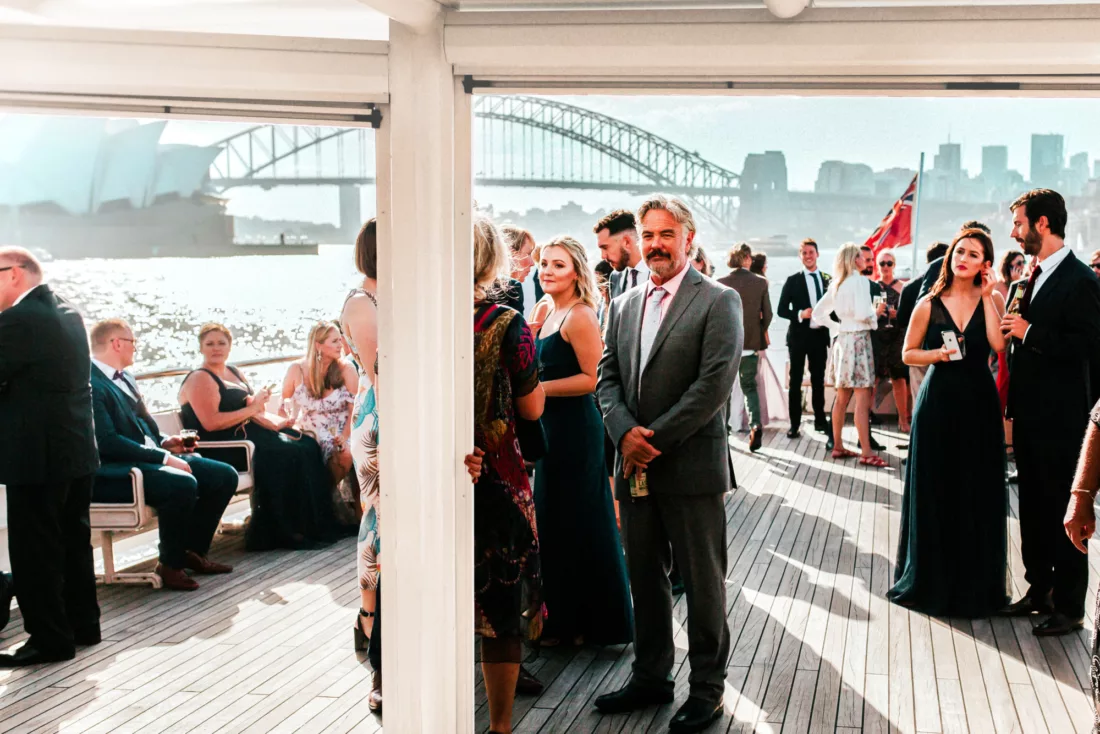 Special Occasion charter wedding event onboard Captain Cook 3 boat during the day fleet