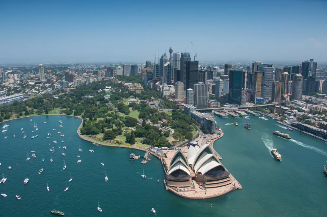 Aerial shot of Opera House on Australia Day special event non-ccc dnsw