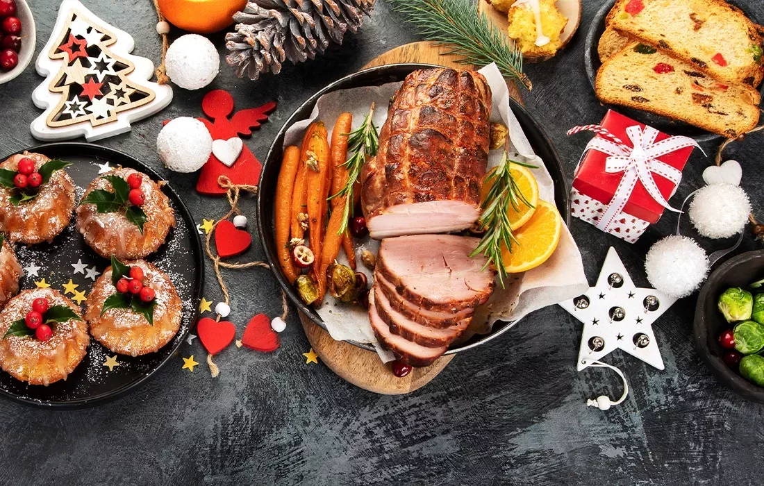 Christmas dinner banner tablet