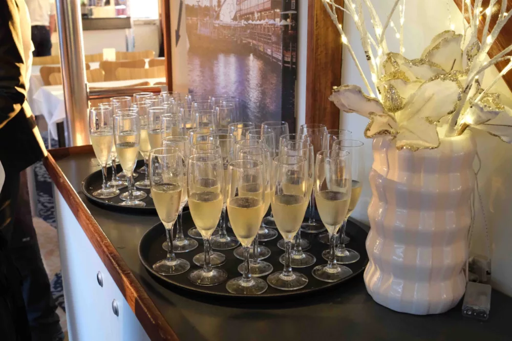 Champagnes on christmas dinner cruise