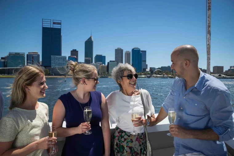 family on Swan River lunch cruise
