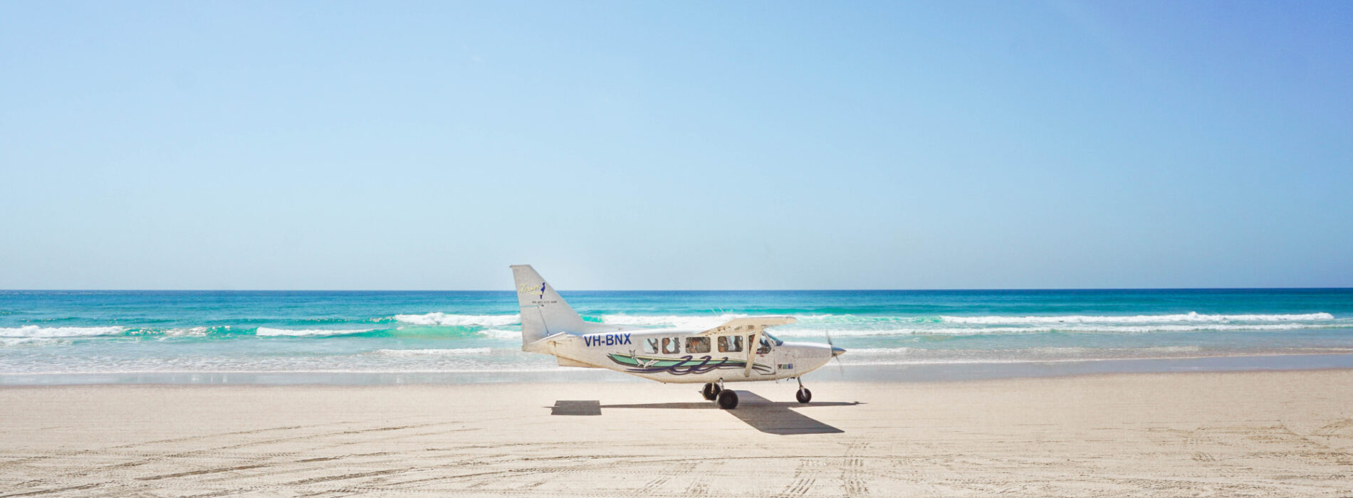 Air Fraser on 75 Mile Beach, K'gari Fraser Island