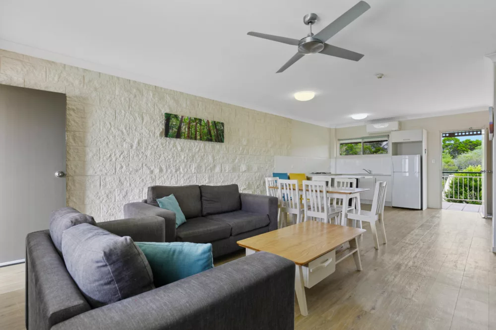 King Two Bedroom Apartment Lounge, K'gari Beach Resort, K'gari (Fraser Island)