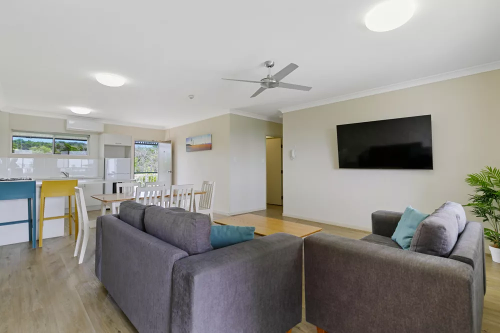 King Two Bedroom Apartment Lounge, K'gari Beach Resort, K'gari (Fraser Island)