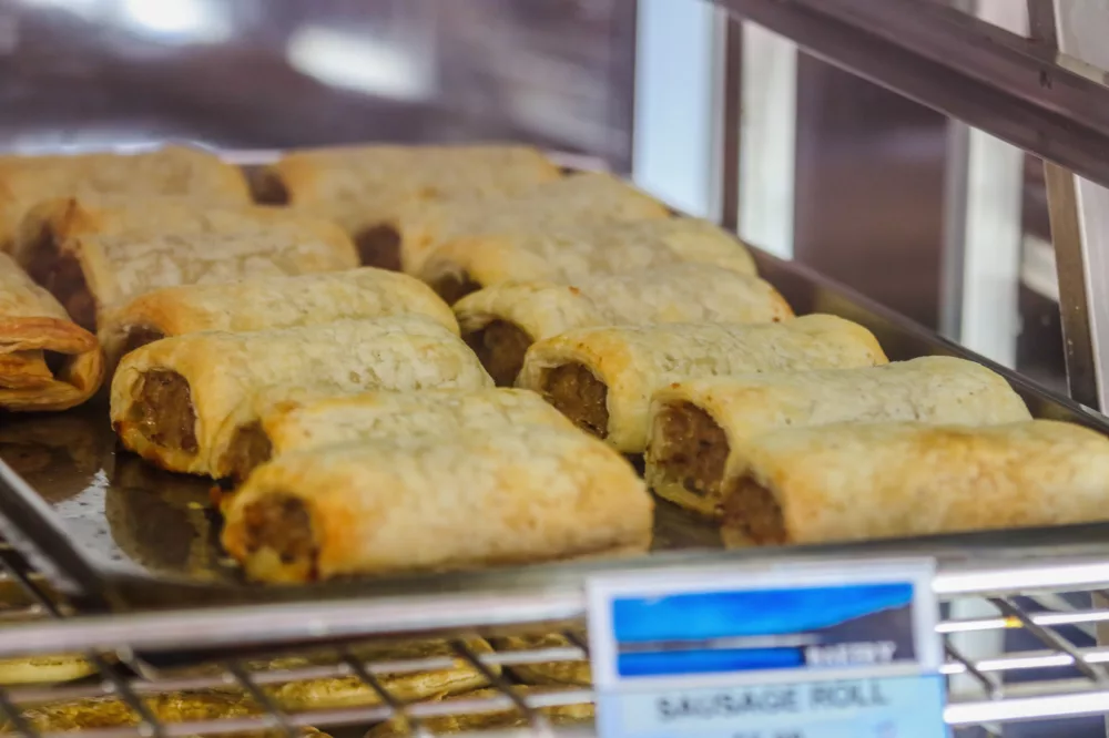 Sausage rolls at Eurong Bakery, K'gari Beach Resort, K'gari (Fraser Island)