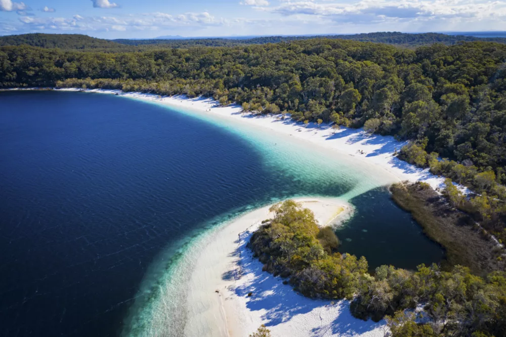 Aerial of Lake McKenzie, K'gari (Fraser Island)