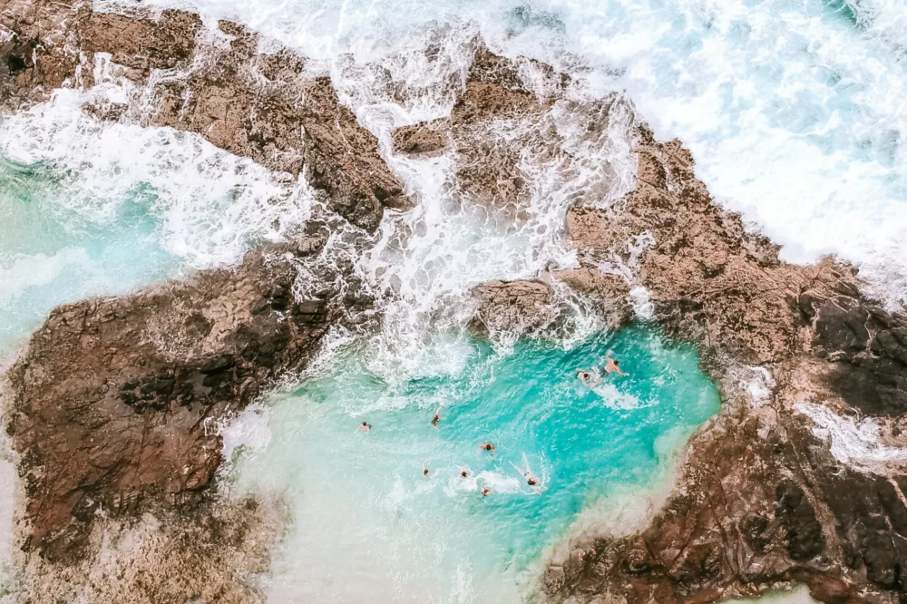 Waves crashing at Champagne Pools, K'gari (Fraser Island)