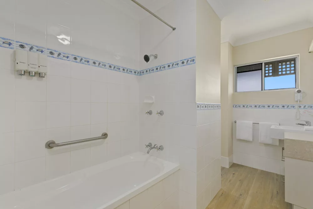 Bathroom interior of a Standard Apartment at K'gari Beach Resort