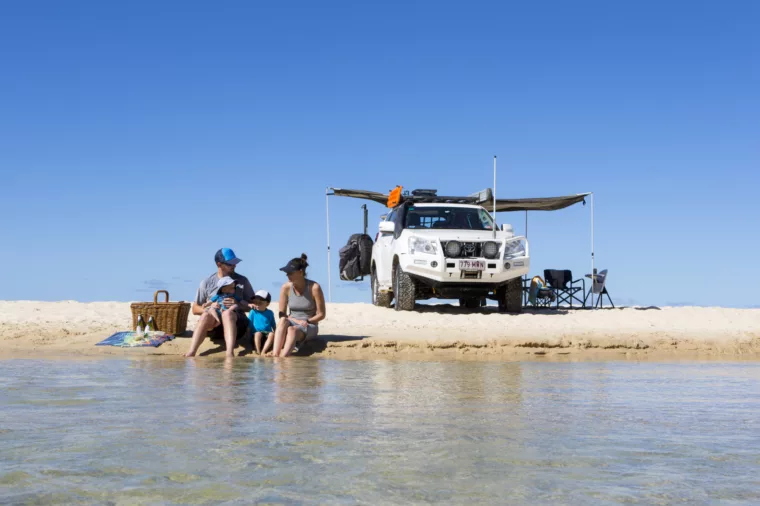 Family at Eli Creek, K'gari (Fraser Island)