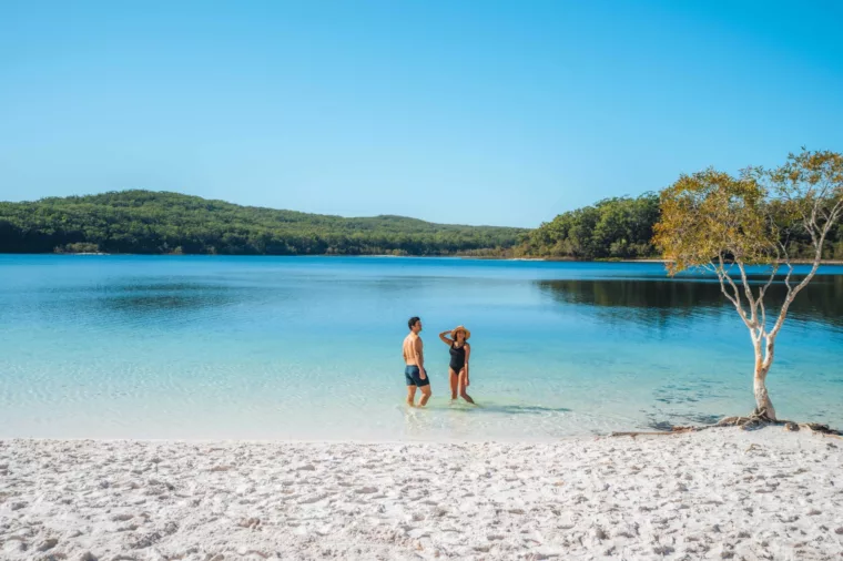 Couple at Lake McKenzie, K'gari (Fraser Island)