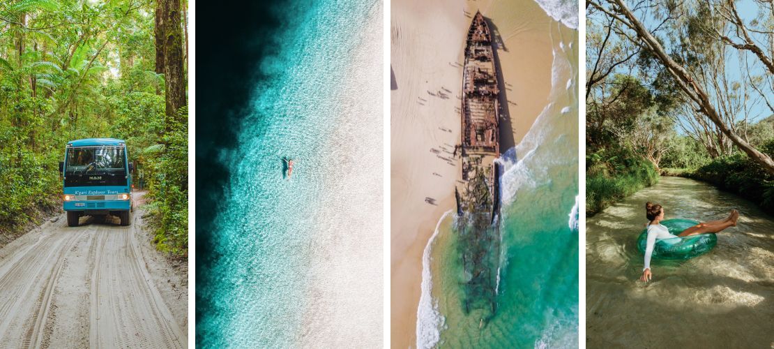 Iconic locations of K'gari (Fraser Island)