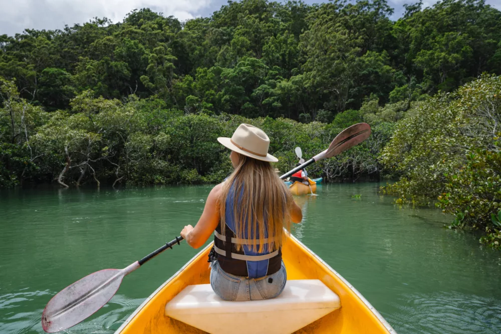 Ranger guided canoe paddle at Kingfisher Bay Resort, K'gari Fraser Island