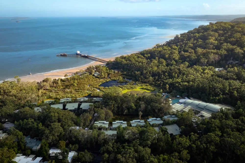 Aerial of Kingfisher Bay Resort, K'gari (Fraser Island)