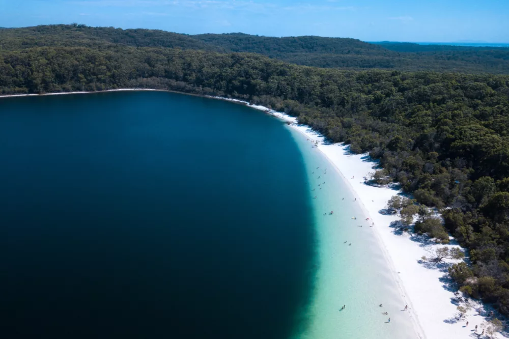 Lake McKenzie aerial, K'gari (Fraser Island)