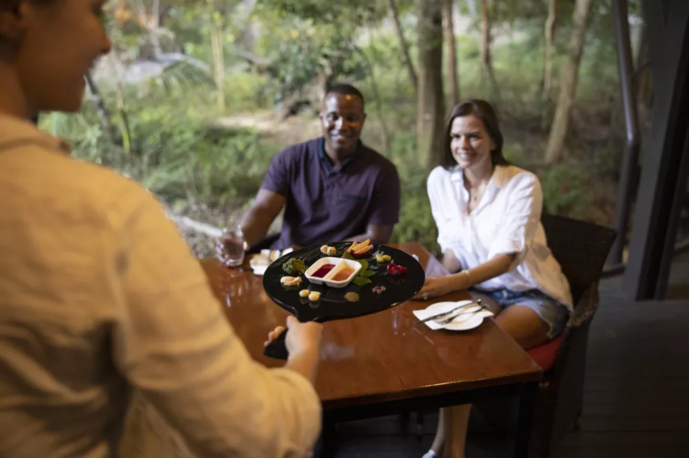 Couple Experience the Bush Tucker Talk & Taste at Kingfisher Bay Resort