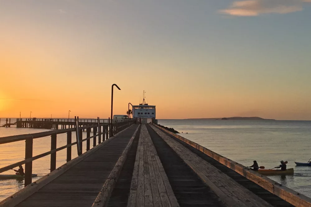 Sunset at the jetty at Kingfisher Bay Resort, K'gari (Fraser Island)