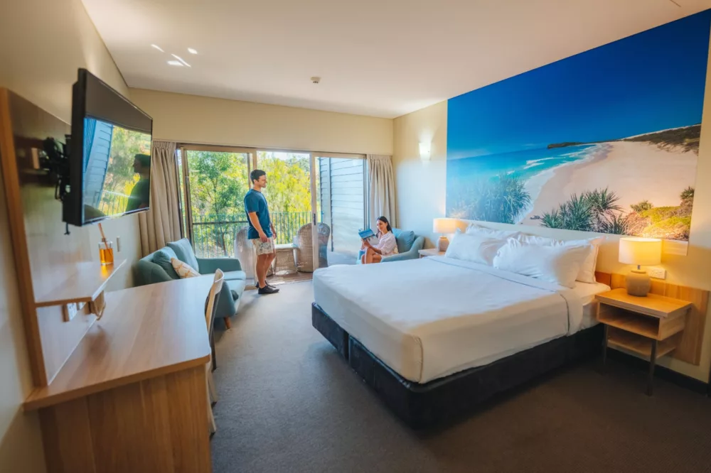 Interior of a King Bay Room at Kingfisher Bay Resort