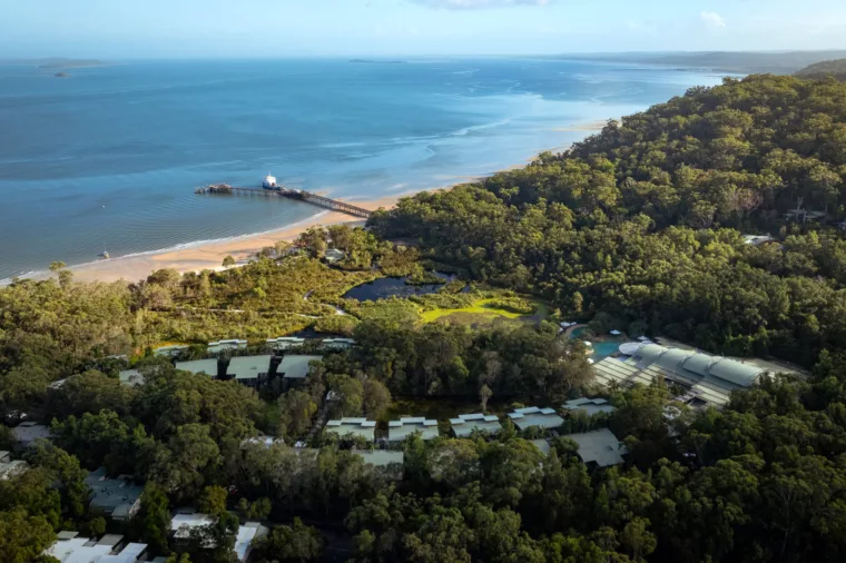 Aerial of Kingfisher Bay Resort, K'gari (Fraser Island)
