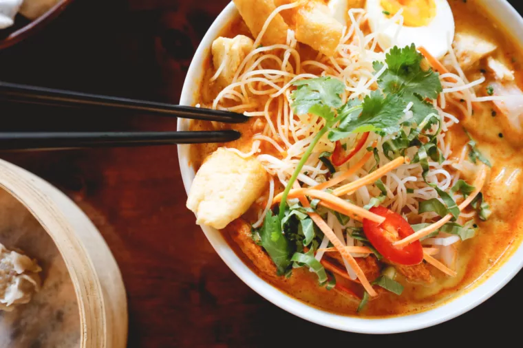 Noodle dish at Dune Restaurant, Kingfisher Bay Resort