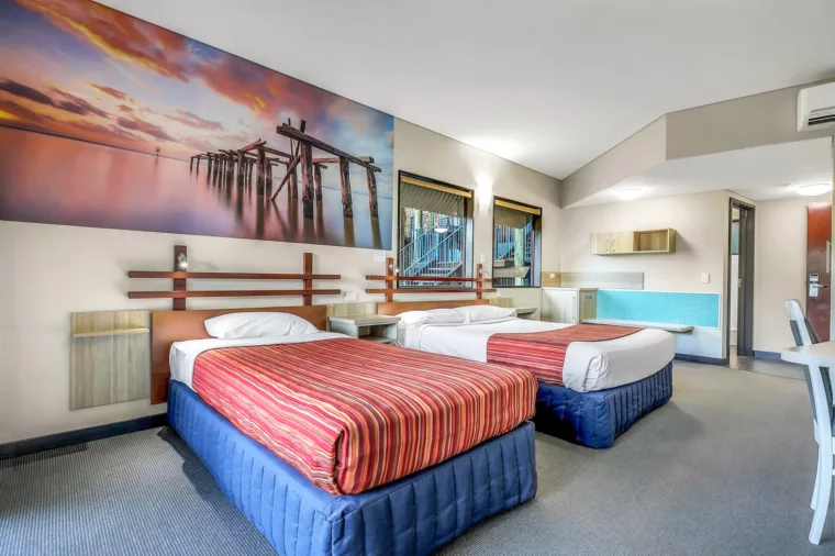 Interior room showing the bed layout of a Family Hotel Room at Kingfisher Bay Resort