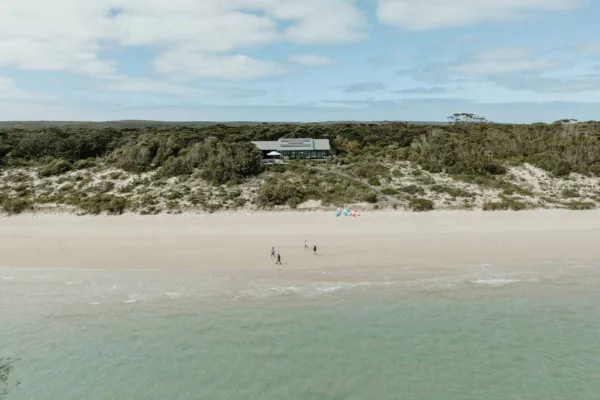 Drone shot of beach on KI
